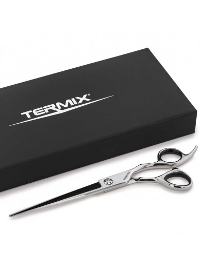 Tijera de cortar cabello profesional de barbería con hojas cóncavas