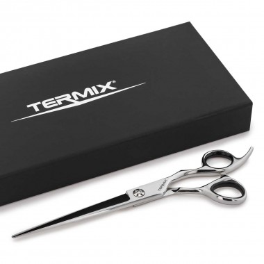 Tijera de cortar cabello profesional de barbería con hojas cóncavas